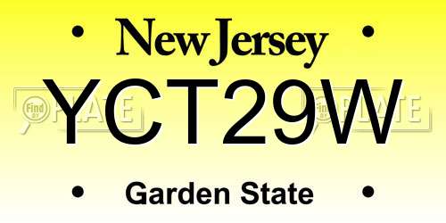 YCT29W New Jersey License Plate