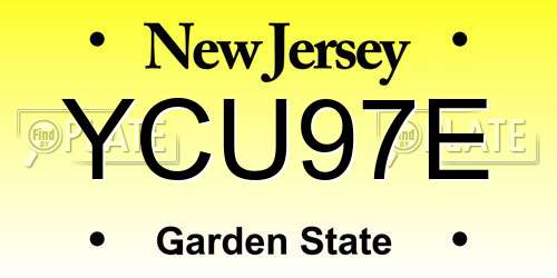 YCU97E New Jersey License Plate