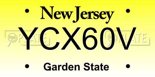 YCX60V New Jersey License Plate