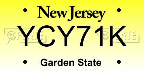 YCY71K New Jersey License Plate