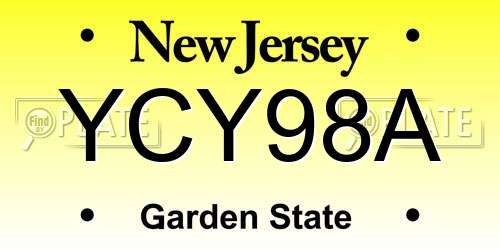 YCY98A New Jersey License Plate
