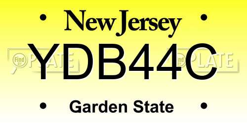 YDB44C New Jersey License Plate