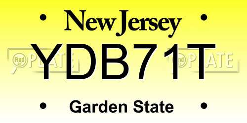 YDB71T New Jersey License Plate