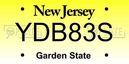 YDB83S New Jersey License Plate