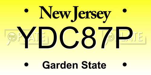 YDC87P New Jersey License Plate