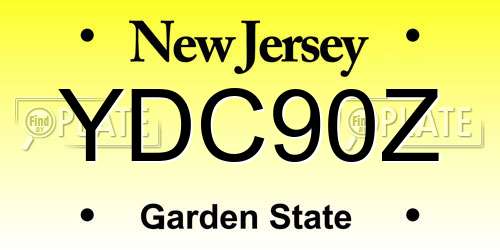 YDC90Z New Jersey License Plate