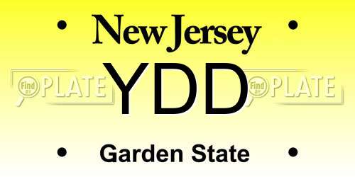 YDD New Jersey License Plate