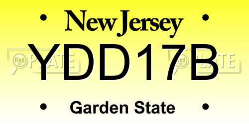 YDD17B New Jersey License Plate