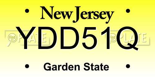 YDD51Q New Jersey License Plate