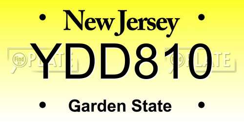 YDD810 New Jersey License Plate