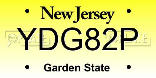 YDG82P New Jersey License Plate