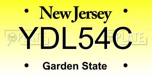 YDL54C New Jersey License Plate