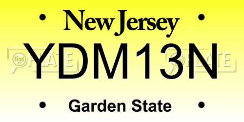 YDM13N New Jersey License Plate