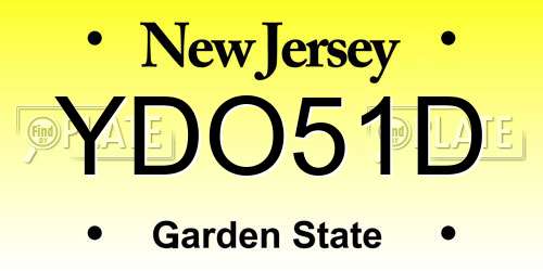 YDO51D New Jersey License Plate