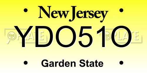YDO51O New Jersey License Plate