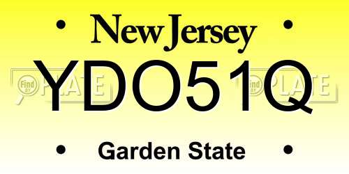 YDO51Q New Jersey License Plate