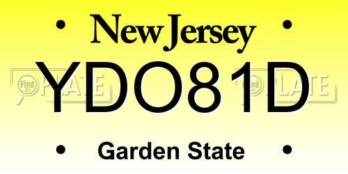 YDO81D New Jersey License Plate