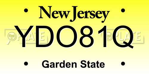 YDO81Q New Jersey License Plate