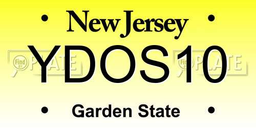 YDOS10 New Jersey License Plate