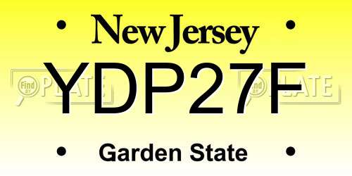YDP27F New Jersey License Plate
