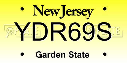 YDR69S New Jersey License Plate
