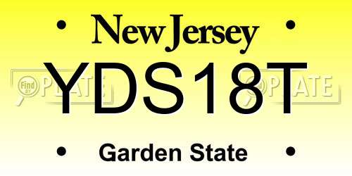 YDS18T New Jersey License Plate