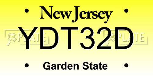 YDT32D New Jersey License Plate