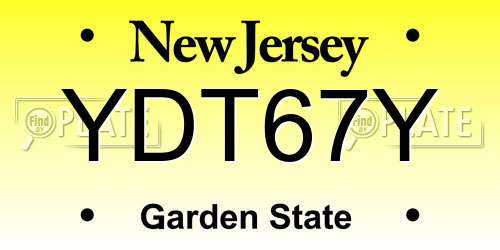 YDT67Y New Jersey License Plate