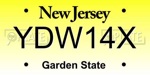 YDW14X New Jersey License Plate