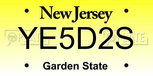 YE5D2S New Jersey License Plate
