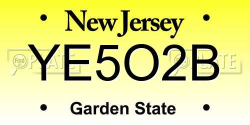YE5O2B New Jersey License Plate