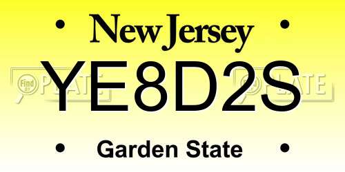 YE8D2S New Jersey License Plate