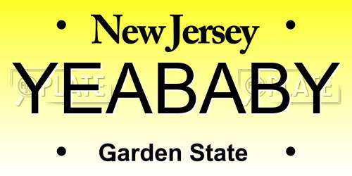 YEABABY New Jersey License Plate