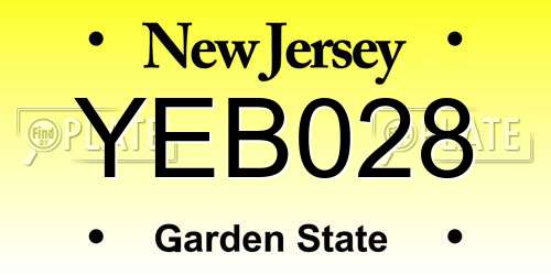 YEB028 New Jersey License Plate