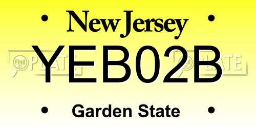 YEB02B New Jersey License Plate