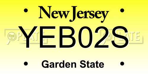 YEB02S New Jersey License Plate