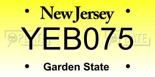 YEB075 New Jersey License Plate