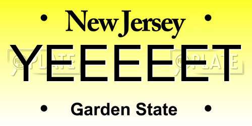 YEEEEET New Jersey License Plate