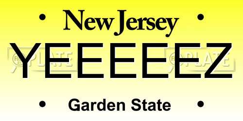 YEEEEEZ New Jersey License Plate