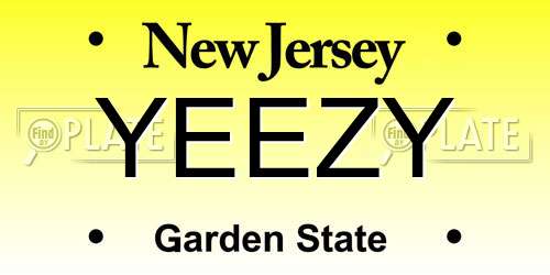 YEEZY New Jersey License Plate