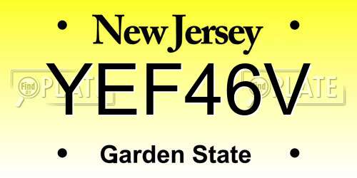 YEF46V New Jersey License Plate
