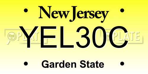YEL30C New Jersey License Plate