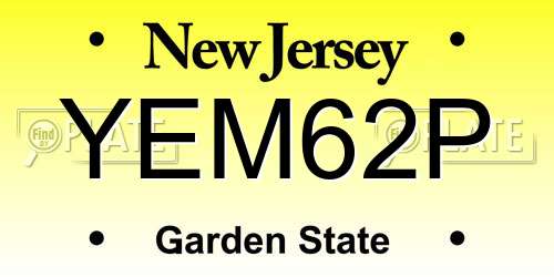 YEM62P New Jersey License Plate