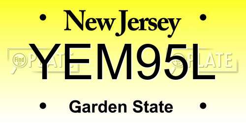 YEM95L New Jersey License Plate
