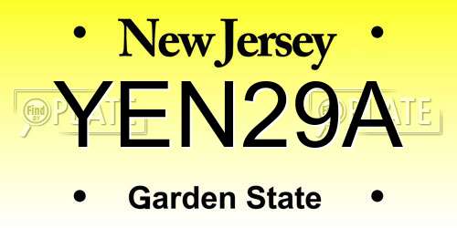 YEN29A New Jersey License Plate
