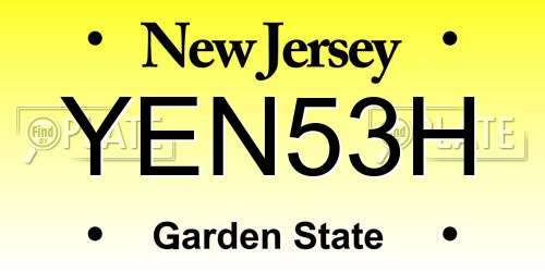 YEN53H New Jersey License Plate