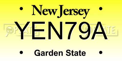 YEN79A New Jersey License Plate