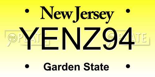 YENZ94 New Jersey License Plate