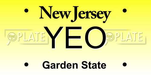 YEO New Jersey License Plate