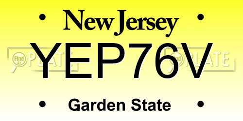YEP76V New Jersey License Plate